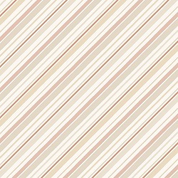 Cream/Peach - Diagonal Stripe